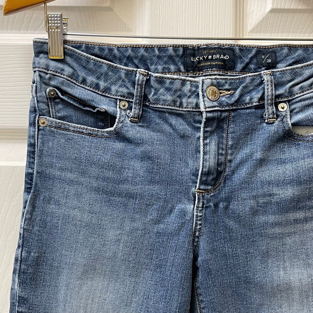 Lucky Brand Jeans Womens Size 6/28 Blue Mid Rise Cotton Stretch Lolita Crop